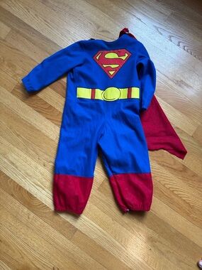 Toddler 18-24M Superman Blue and Red Superhero Costume with Cape